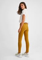 Bayan Sarı Orta Bel Dar Paça Pantolon