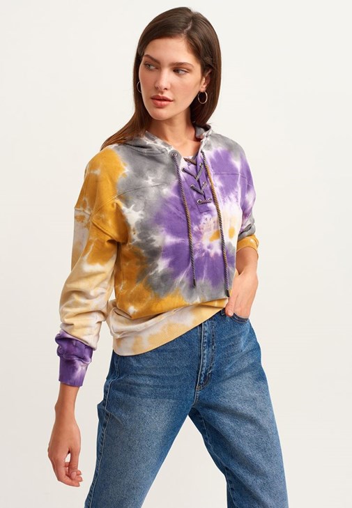 Purple Cosmos Batik Sweatshirt 