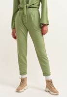 Women Green Pleated Sweat Pants