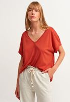Bayan Kırmızı Nature Friendly Oversize Tişört ( MODAL )