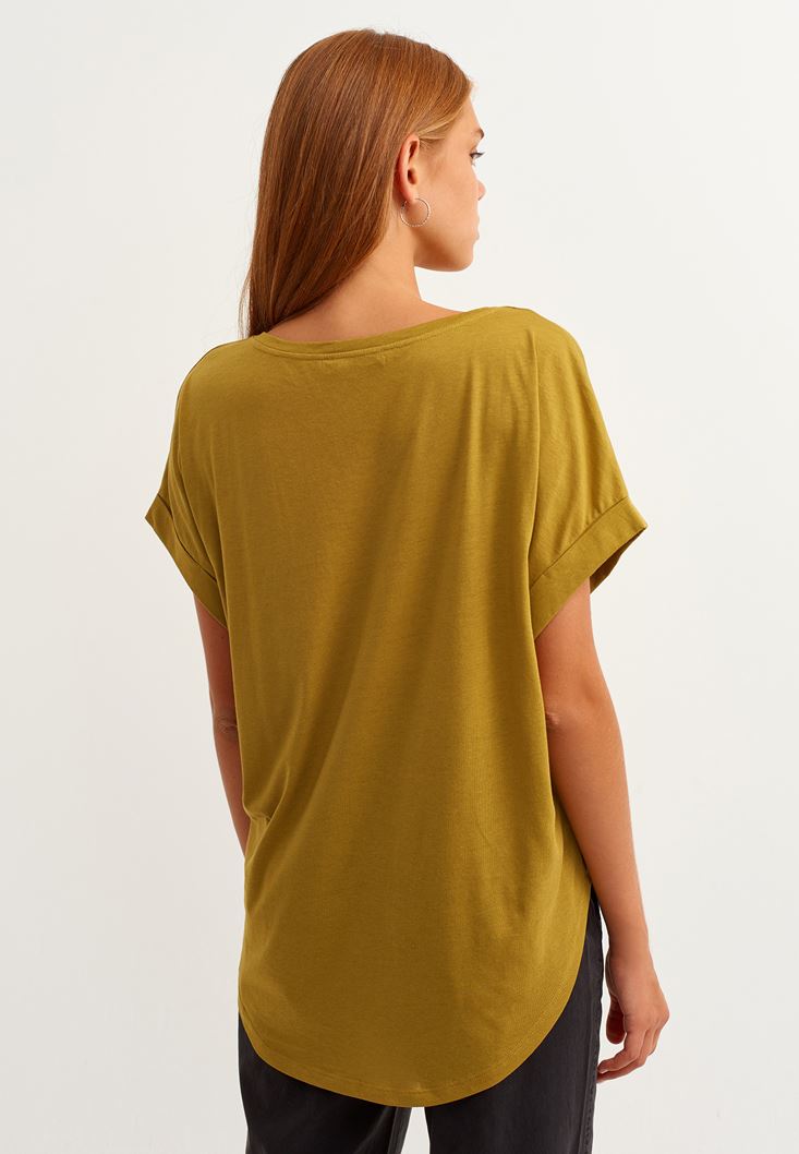 Bayan Yeşil Nature Friendly Oversize Tişört ( MODAL )