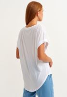 Bayan Beyaz Nature Friendly Oversize Tişört ( MODAL )