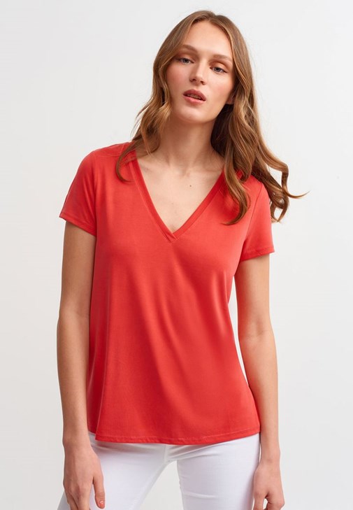 Red Soft Touch V-Neck T-Shirt 