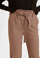 Women Black Checked Detailed Pant