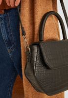 Women Black Textured Convertible Bag