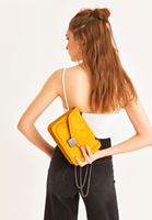 Women Yellow Shoulder Bag With Chain Detail