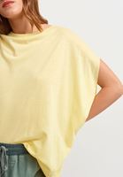 Bayan Sarı Bot Yaka Oversize Tişört ( MODAL )