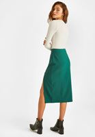 Women Green High Rise Midi Skirt