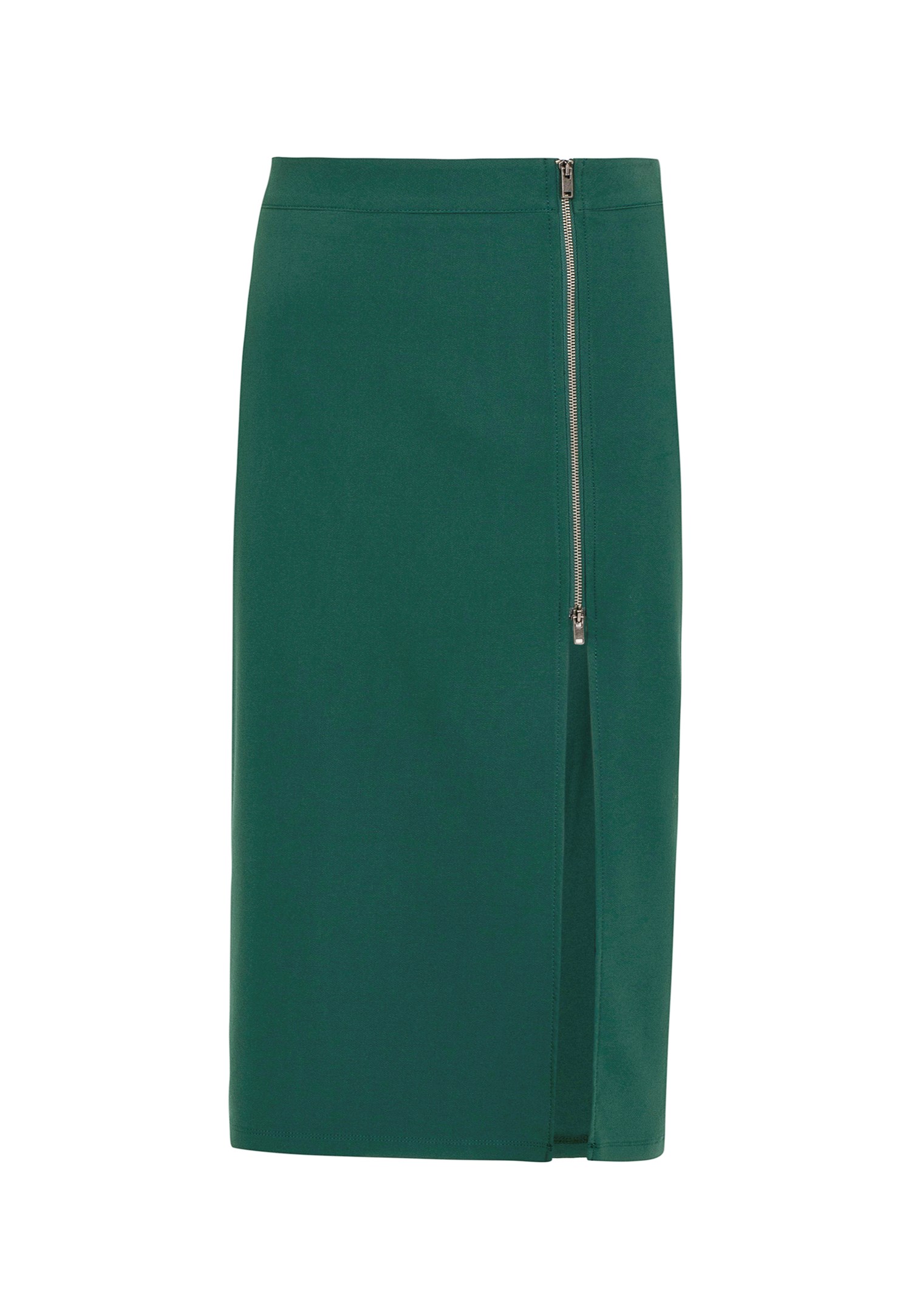 Women Green High Rise Midi Skirt