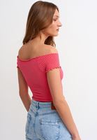 Women Pink Seamless Crop T-Shirt