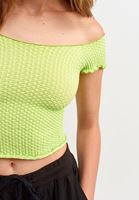 Women Green Seamless Crop T-Shirt