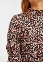 Women Mixed High Neck Patterned Blouse