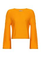 Women Yellow Flared Sleeve Pullover