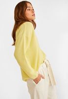 Women Yellow V-Neck Long Sleeve Cardigan