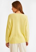 Women Yellow V-Neck Long Sleeve Cardigan