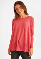 Women Pink Boat Neck Loose Fit Pullover