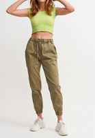 Bayan Yeşil Bağcık Detaylı Jogger Pantolon ( TENCEL™ )