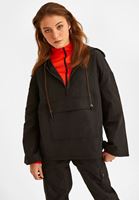 Women Black Pocket Detailed Raincoat