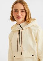 Women Cream Pocket Detailed Raincoat