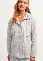 Women Grey Pocket Detailed Raincoat