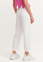 Women White Slouchy Pants With Sash Detail (TENCEL™ )