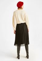 Women Black Pleated Midi Skirt