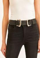Women Black Faux Leather Belt