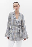 Women Mixed Multi Color Checked Detailed Jacket