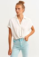 Women Cream Short Sleeve Shirt