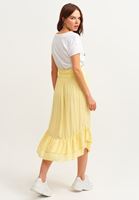 Women Yellow Midi Skirt With Slit Detail