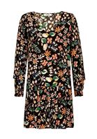 Bayan Çok Renkli Çiçek Desenli Mini Elbise