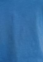 Women Blue Cotton v-neck tshirt