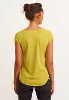 Women Green Cotton v-neck tshirt