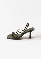 Bayan Yeşil İnce Bantlı Topuklu Ayakkabı