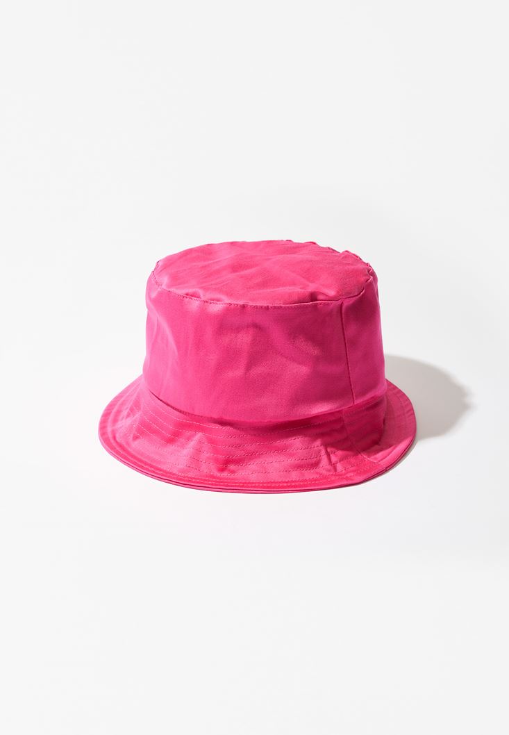Bayan Pembe Pamuklu Bucket Şapka