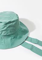 Bayan Yeşil Bağlama Detaylı Bucket Şapka