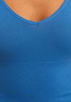 Women Blue Seamless Crop Top