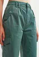 Bayan Yeşil Carrot-Fit Cepli Pantolon