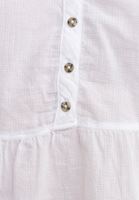 Bayan Beyaz Düğmeli Crop Bluz