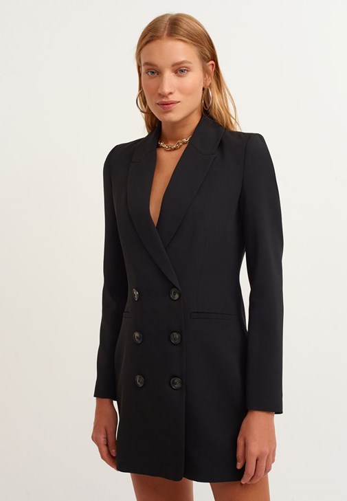 Siyah Blazer Elbise Ceket 21KOX-POLELCEK | OXXO