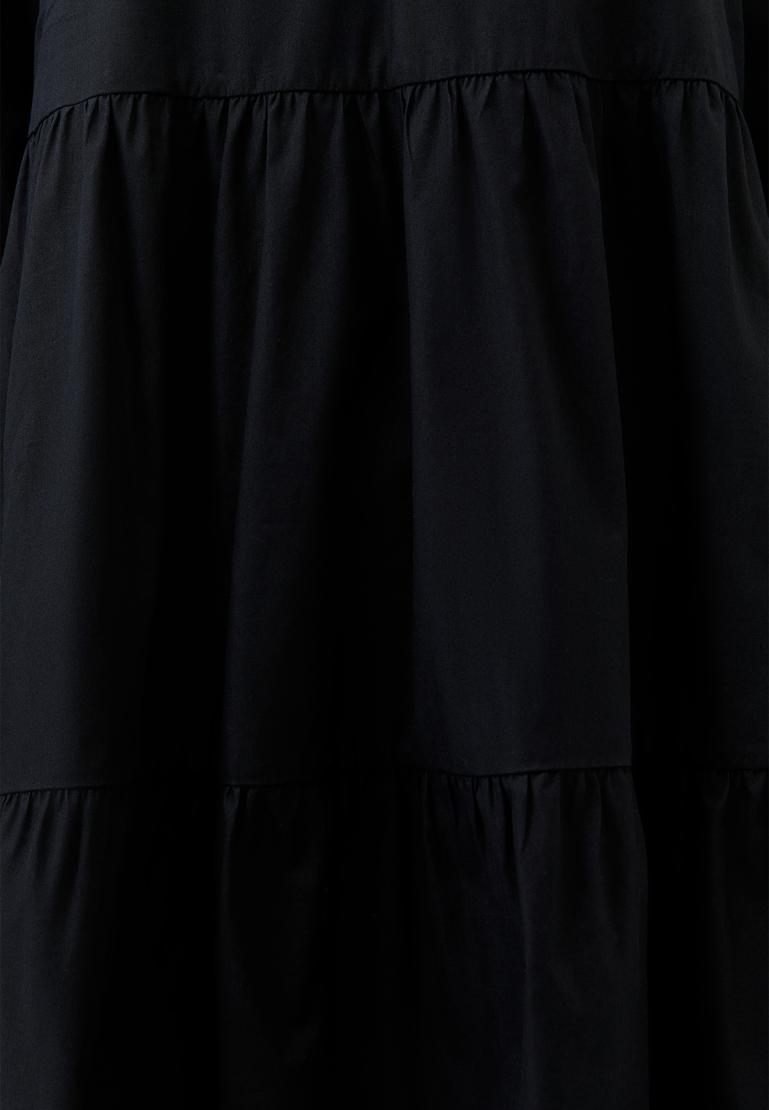 Women Black V-neck ruffle midi dress