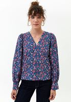 Bayan Çok Renkli Desenli Poplin Bluz