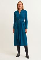 Women Blue Cotton midi dress