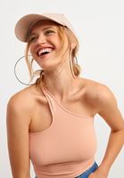 Women Orange Single Shoulder Crop Top