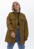 Women Green Vegan leather bomber jacket