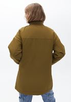 Bayan Yeşil Uzun Bomber Ceket