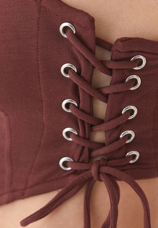 lace up detail top