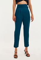Bayan Mavi Bel ve Paça Detaylı Pantolon ( TENCEL™ )