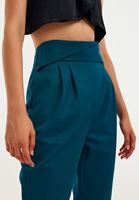Bayan Mavi Bel ve Paça Detaylı Pantolon ( TENCEL™ )