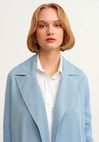 Bayan Mavi Yırtmaç Detaylı Ceket ( TENCEL™ )